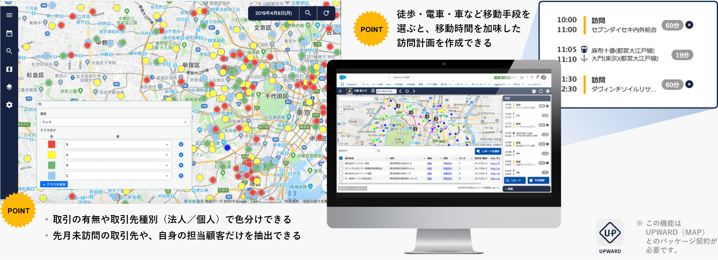 訪問計画をかんたん作成のイメージ